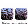 This image compares different Volume Noise and Noise Scale values